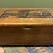 Vintage Rustic Wood Box With Country Picture, Primitive Hinged Sewing ...