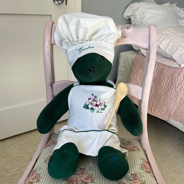 Vintage Greenbriar Chef Teddy Bear, 1979, Famous Greenbriar Resort, Antique Teddy Bear, Vintage Bear, Collectors Teddy Bear, Chef Teddy