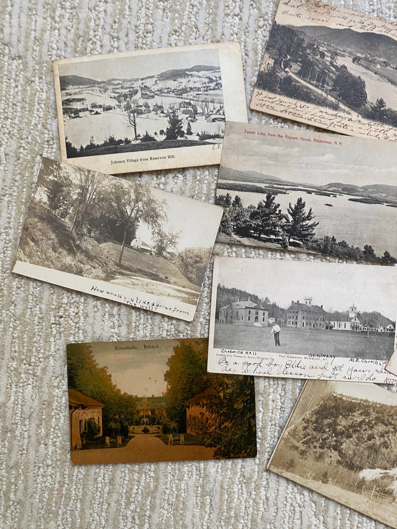 Mooie set van 9 vintage ansichtkaarten uit 1906 1909, Ephemera, antieke papieren kaarten, gebruikte ansichtkaarten, oude fotografie, verzamelaars afbeelding 3
