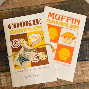 Set of 2 Vintage Paperback Cookbooks by Jan Siegrist, Cookie and Muffin Cookbooks, Vintage Cookbook Collection, Vintage Kitchen Decor Books