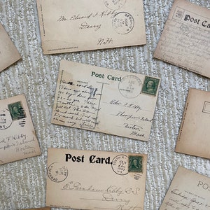 Mooie set van 9 vintage ansichtkaarten uit 1906 1909, Ephemera, antieke papieren kaarten, gebruikte ansichtkaarten, oude fotografie, verzamelaars afbeelding 4