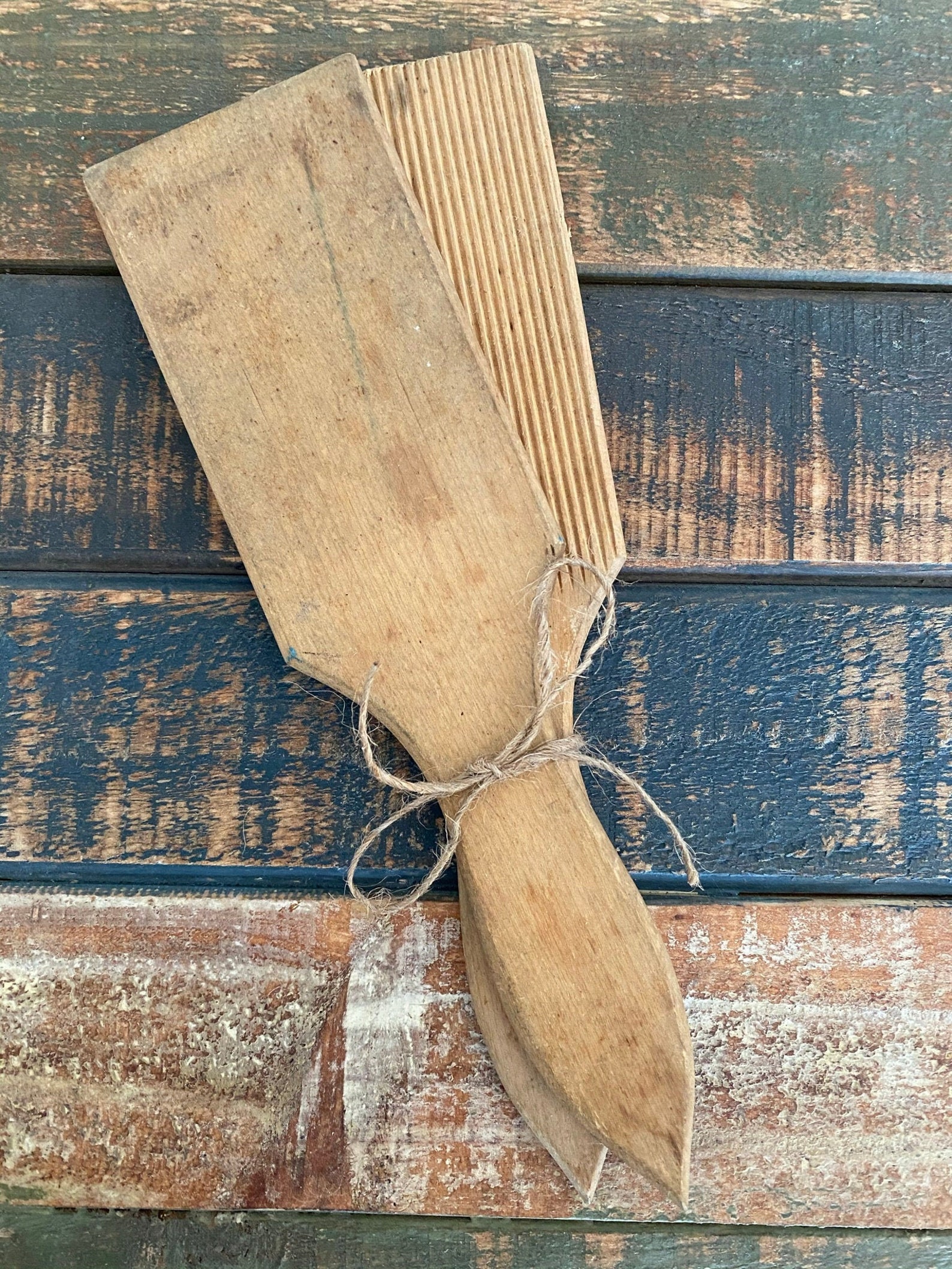 Vintage Butter Paddle Set of 2 Rustic Wood Vintage Kitchen Etsy