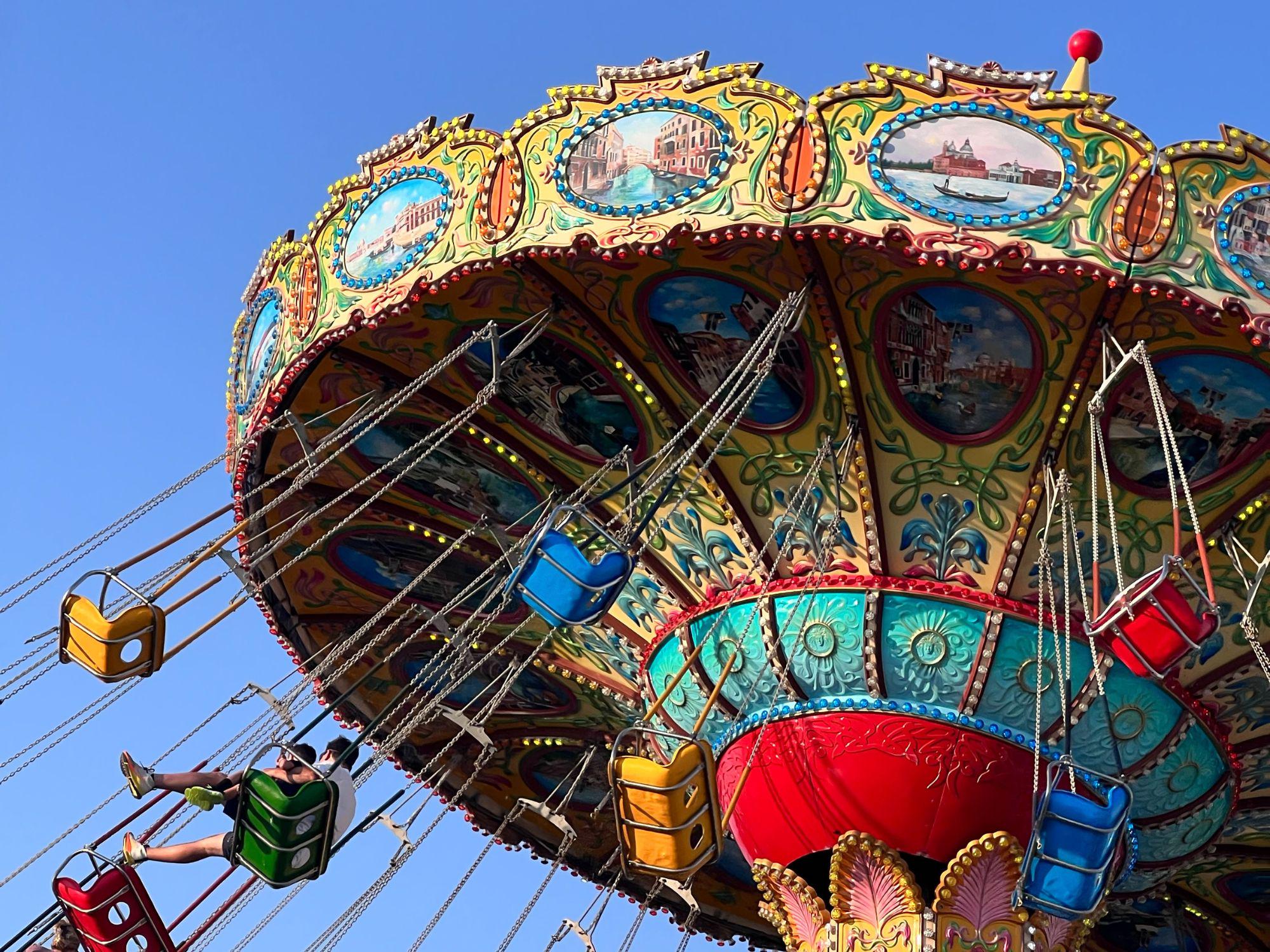 Boardwalk Swing Ride Photography Print, Amusement Park Wall Art ...