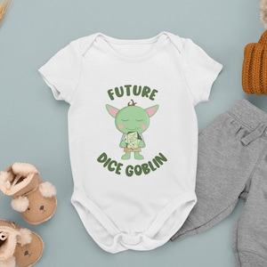 DnD Baby Bodysuit, Future Dice Goblin, Dungeons & Dragons Baby Clothes, DnD Baby Gift image 1