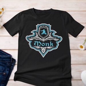 DnD Monk Shirt | D&D Class Shirt with Fancy Emblem | Dungeons and Dragons Tshirt