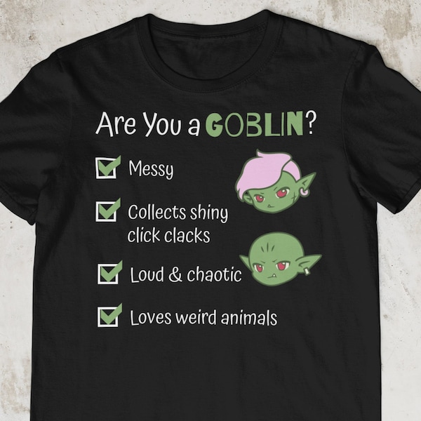 Funny Chaos Goblin T-Shirt: D&D Personality Quiz Shirt