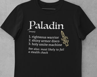 DnD Paladin Shirt | Dungeons & Dragons Paladin Class Definition | Dnd Paladin Gift