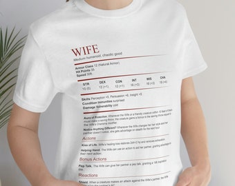 D&D Wife Stat Block Shirt | Dungeons and Dragons Short-Sleeve Unisex T-Shirt
