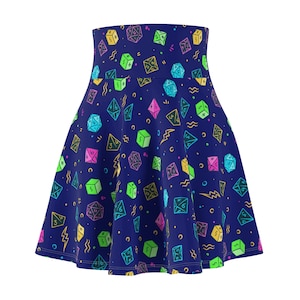 DnD Skater Skirt with Dice Pattern | Dungeons and Dragons Skirt image 1