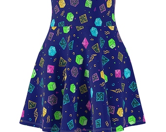 DnD Skater Skirt with Dice Pattern | Dungeons and Dragons Skirt
