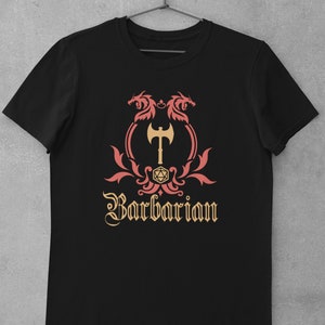 D&D Barbarian Shirt | Dungeons and Dragons Class Simple Emblem T-Shirt