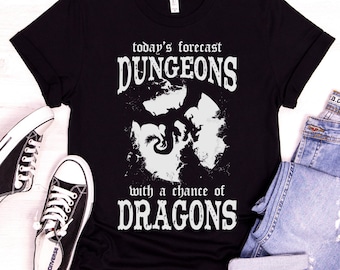 Funny DnD Tshirt | Dungeons And Dragons Weather Forecast T-Shirt | Kids DND Shirt