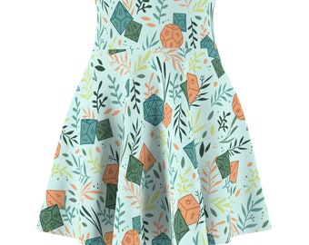 D&D Skater Skirt with Flower Dice Pattern