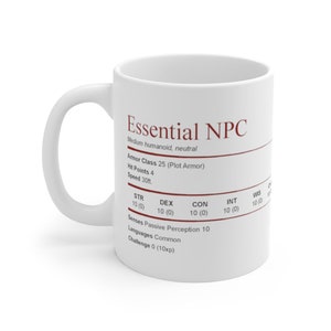 D&D Essential NPC Stat Block Mug | Dungeons and Dragons Gift