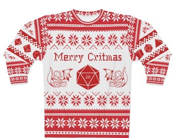 D\u0026D Faux Ugly Christmas Sweater AOP 