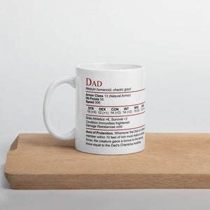 DnD Dad Gift, DnD Stat Block Mug | Dungeons & Dragons Gift for Father's Day | Gift for DND Dad