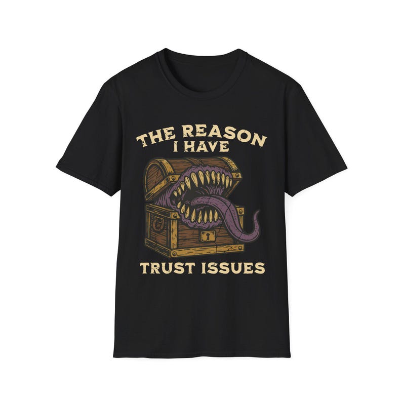 Funny DnD Shirt – Mimic Trust Issues Tee Black