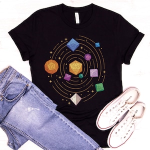 DnD Space Shirt, D&D Solar System T-shirt, Dungeons and Dragons Player Gift