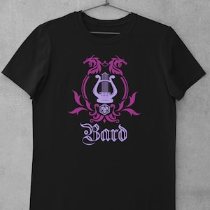 Chemise Barde D&D | T-shirt simple emblème de la classe Donjons et dragons
