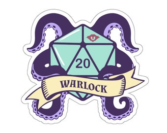 D&D Warlock D20 Sticker | Dungeons and Dragons Sticker