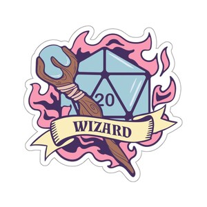 D&D Wizard D20 Sticker | Dungeons and Dragons Sticker