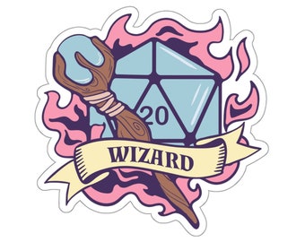 D&D Wizard D20 Sticker | Dungeons and Dragons Sticker