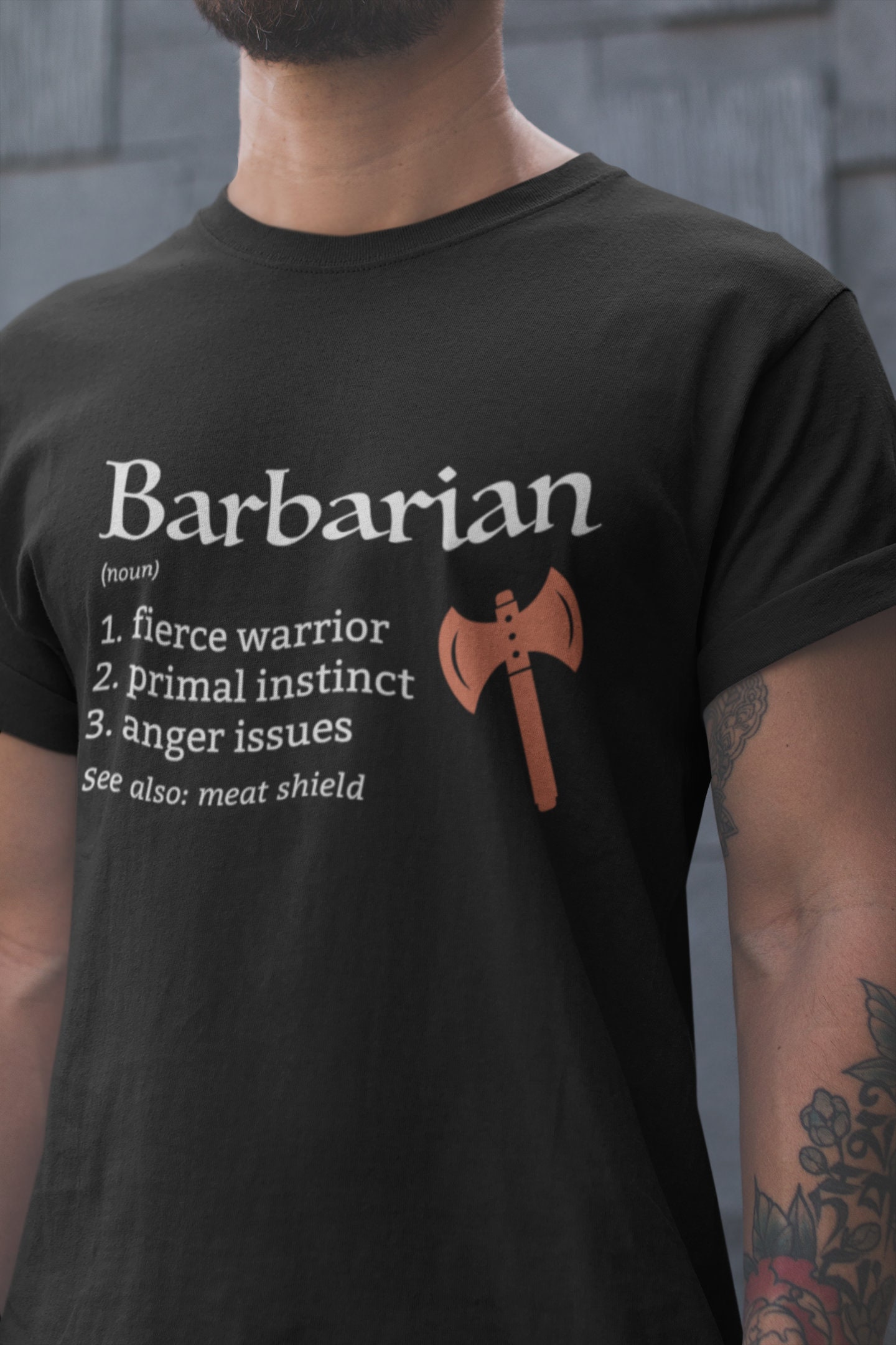 Barbarian Rpg Gamer Shirt Funny Axe Shield Tee Barbarian Rpg Gamer Shirt Funny Axe Shield Tee