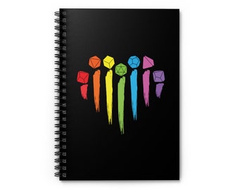 LGBTQ Pride D&D Notebook: Rainbow Dice, Ruled Line
