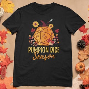 DnD Halloween T-Shirt - Fall Pumpkin Dice Season