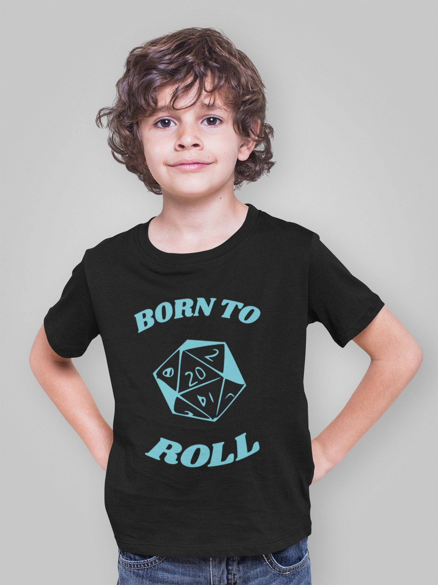 D&D Kids Shirt | DnD Born to Roll Tshirt | Dungeons and Dragons Youth Tee