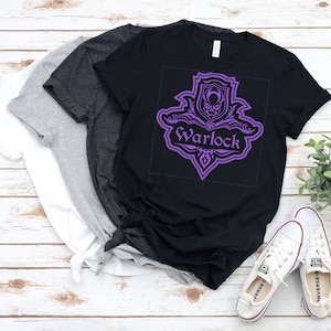 D&D Warlock Shirt | 1 Color Warlock Class Emblem Unisex Tshirt | Dungeons and Dragons