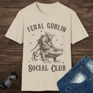 Feral Goblin Social Club Shirt – Fantasy Goblin T-Shirt for TTRPG Fans - D&D Goblin Tee
