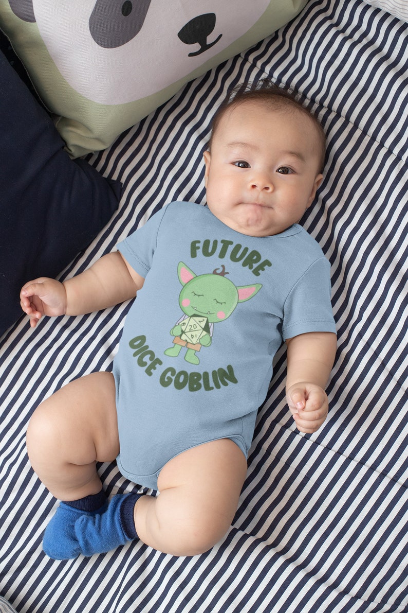 DnD Baby Bodysuit, Future Dice Goblin, Dungeons & Dragons Baby Clothes, DnD Baby Gift image 2