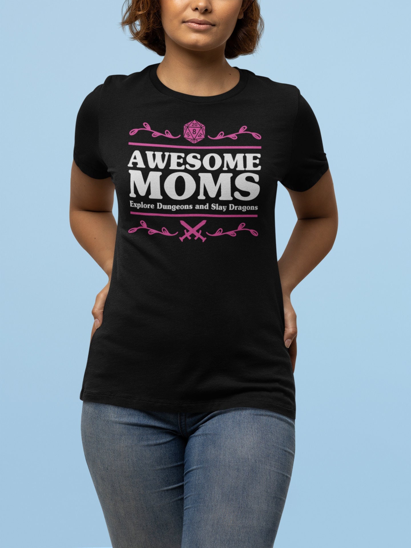 Womens Awesome Moms Explore Dungeons And Slay Dragons T-Shirt Womens Awesome Moms Explore Dungeons And Slay Dragons T-Shirt