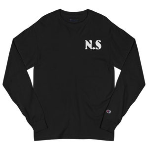 Noble Savage Embroidered Champion Long Sleeve Tee - Urban Wear Tee - Fashion Tee - Hip Hop Tee - Designer Tee