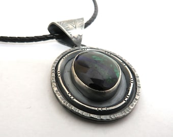 Bisbee Azurite & Malachite Pendant by Jen Moss