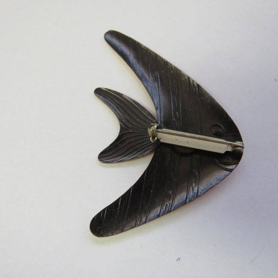 Vintage Copper Angel Fish Pin Brooch - Mid-Centur… - image 3