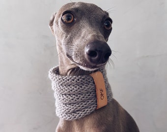 whippet snood / Greyhound snood / iggy raincoat / iggy clothes / clothing for Italian greyhound and whippet / Knit Snood / GRAY