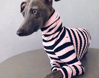 italian greyhound and whippet clothes / iggy clothes / Dog Sweater / ropa para galgo italiano y whippet /BLACK & PINK