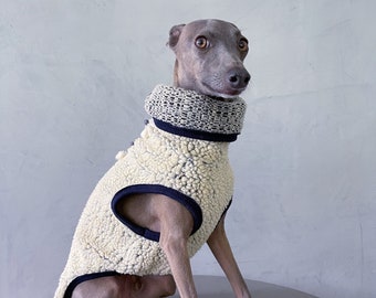 iggy and whippet sherpa fleece vest/ iggy fleece / iggy clothes /dog jacket/clothes for Italian greyhound and whippet/ SHERPA BLUE