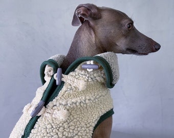 iggy and whippet sherpa fleece vest/ iggy fleece / iggy clothes /dog jacket/ropa para galgo italiano y whippet/ SHERPA GREEN