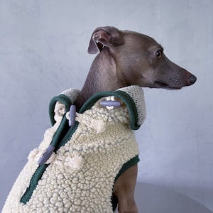 iggy and whippet sherpa fleece vest/ iggy fleece / iggy clothes /dog jacket/clothes for Italian greyhound and whippet/ SHERPA GREEN