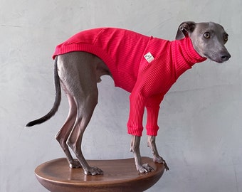 italian greyhound and whippet clothes / iggy clothes / Dog Sweater / stripes dog clothes / ropa para galgo italiano y whippet / RED