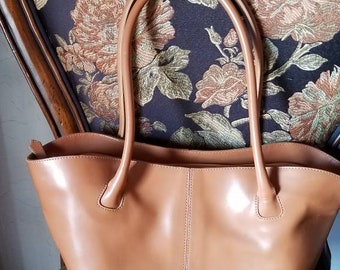 Italian Leather Handbag Purse Bag Ellecieffe Firenze Made In Italy Genuine Leather Butter Soft Gorgeous  Tan Vintage