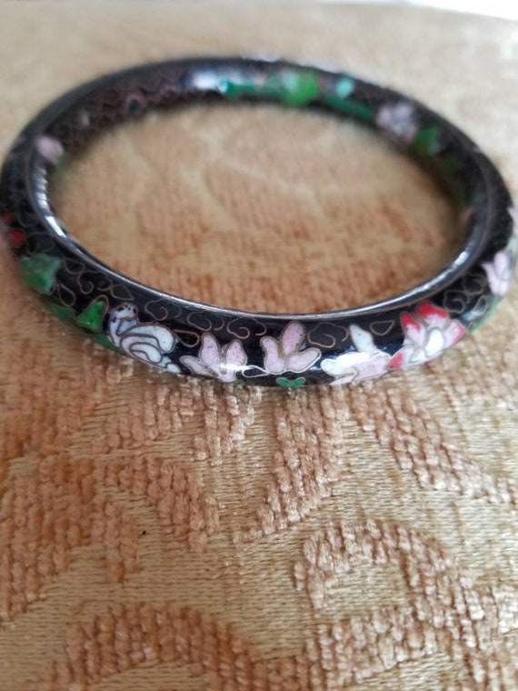 Cloisonne Gold Metal Black Green Red Yellow Pink … - image 2