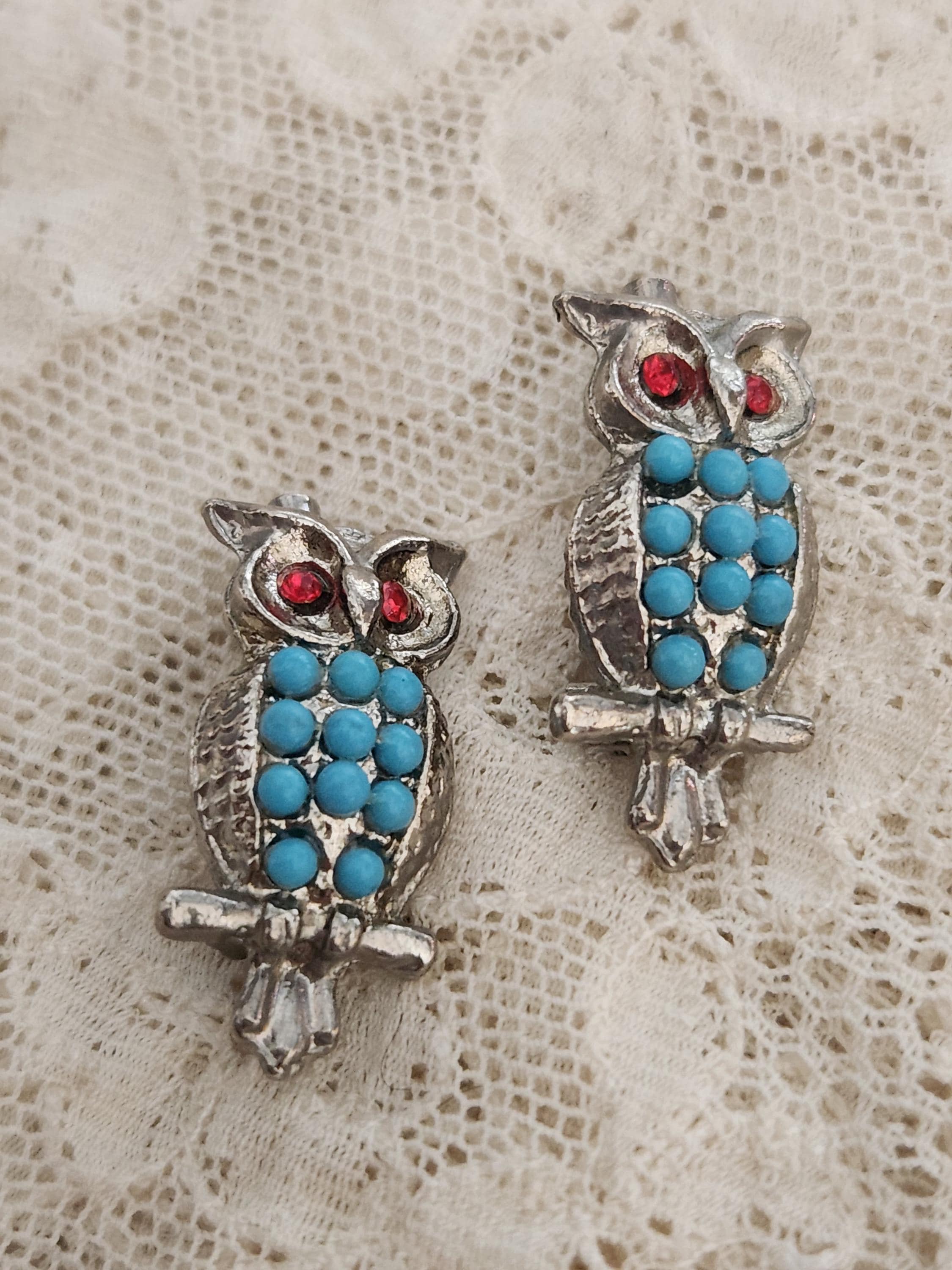 Vintage Owl Brooches Set Of 2 Silver Owl Brooch Women's Jewelry Men's Jewelry Unisex Brooch