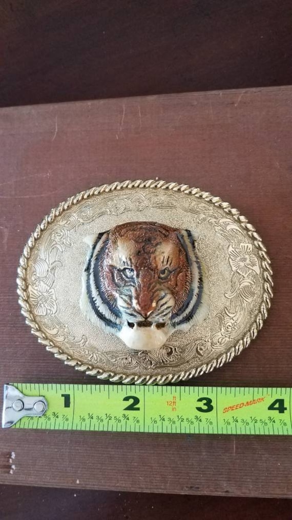 Bengal Tiger Stunning 3D Tiger Gold Belt Buckle Ra