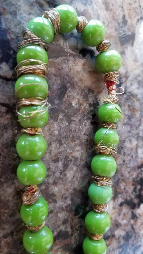 Buddah Pendant Beaded Necklace With Green Beads  … - image 7