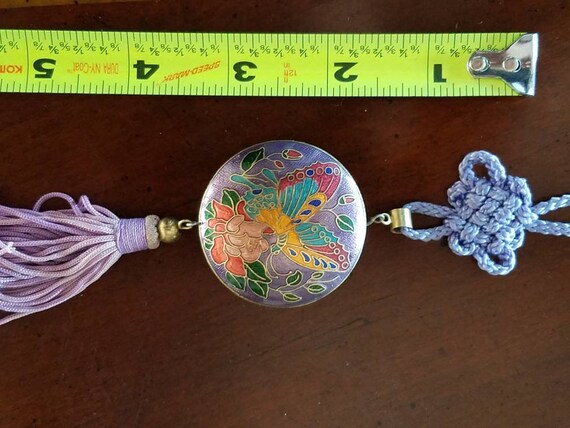 Cloisonne Asian Chinese Enamel Large Round Butter… - image 4