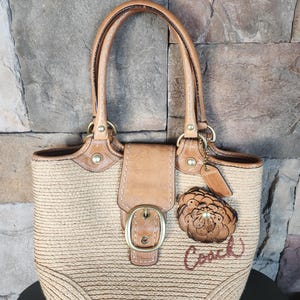 Coach Straw Handbag - Etsy